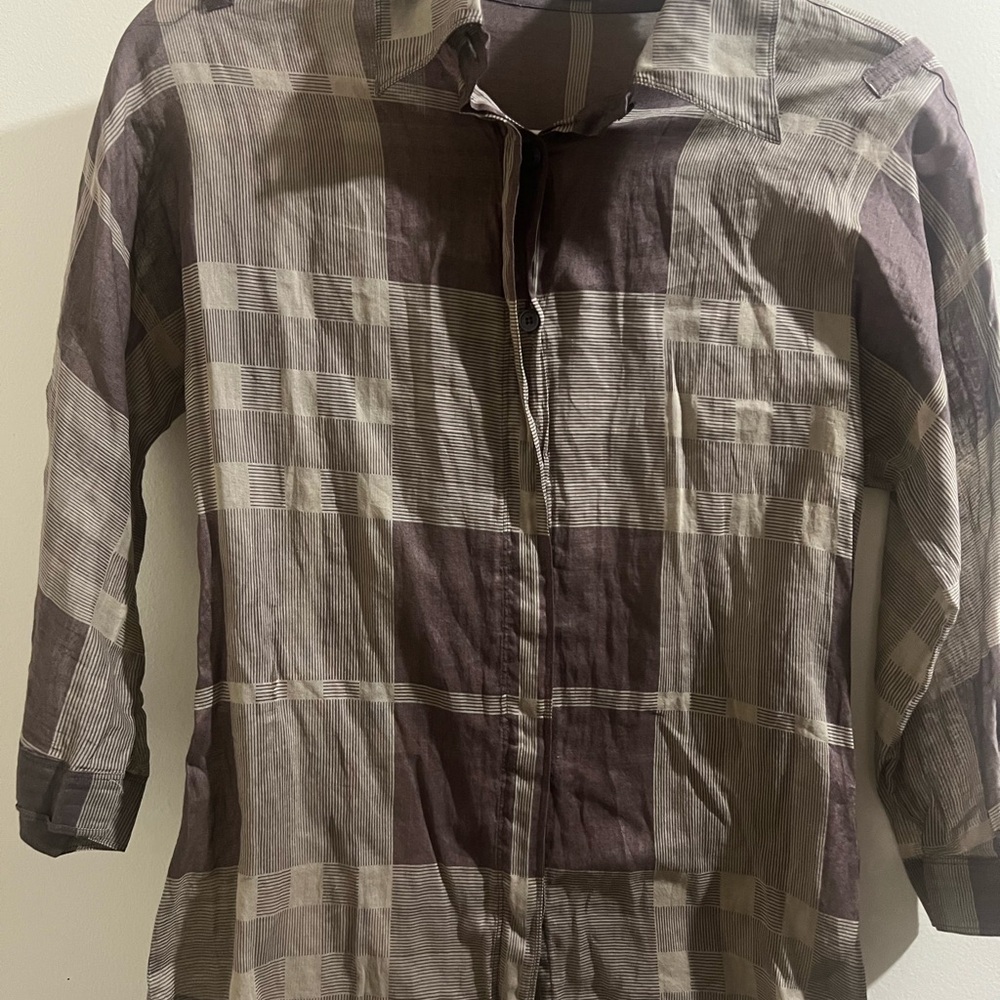 Burberry Women’s Plaid Button-Up Top